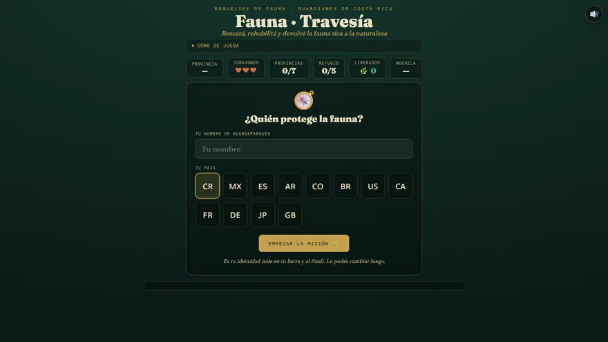 Juego web Fauna · Travesía